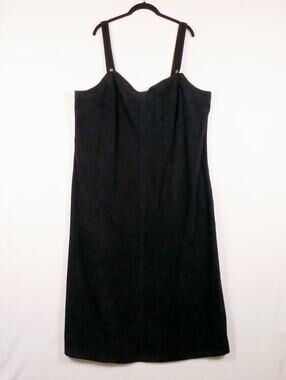 Vintage Carole Little Overall Maxi Dress Size 2X XXL Faux Suede Boho 80s Goth